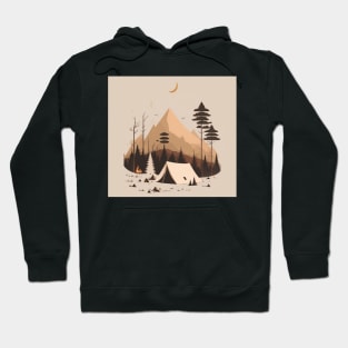 Camping in Tents, Minimal Style Adventure in the Forest Hoodie